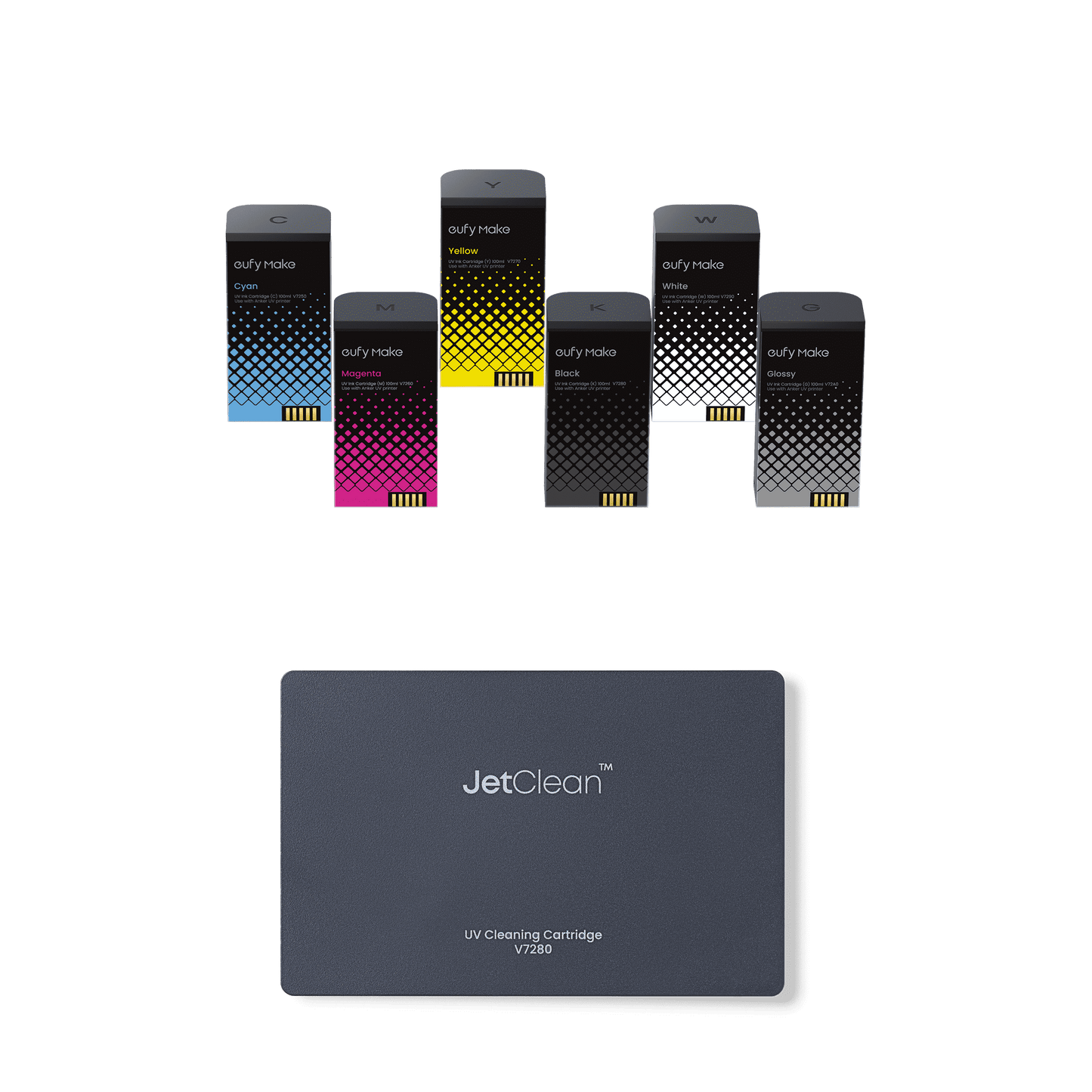 eufyMake Ink and Cleaning Cartridge Kit for UV Printer E1 (Bundle)